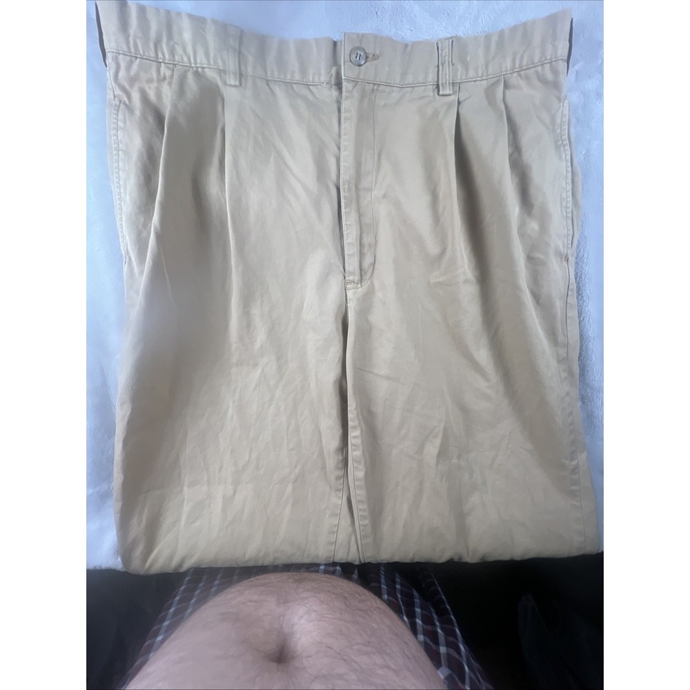 Vintage Polo Ralph Lauren Pants Mens 35/30 Khaki Andrew Tan Double Pleated Chino